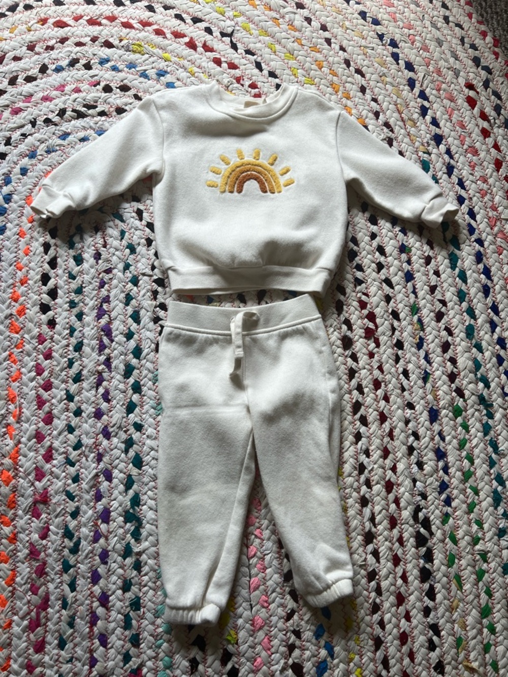👶🏻 Baby Gap Cream Kids Sweatshirt + Sweatpants Cozy Outfit ✨ NWOT ✨